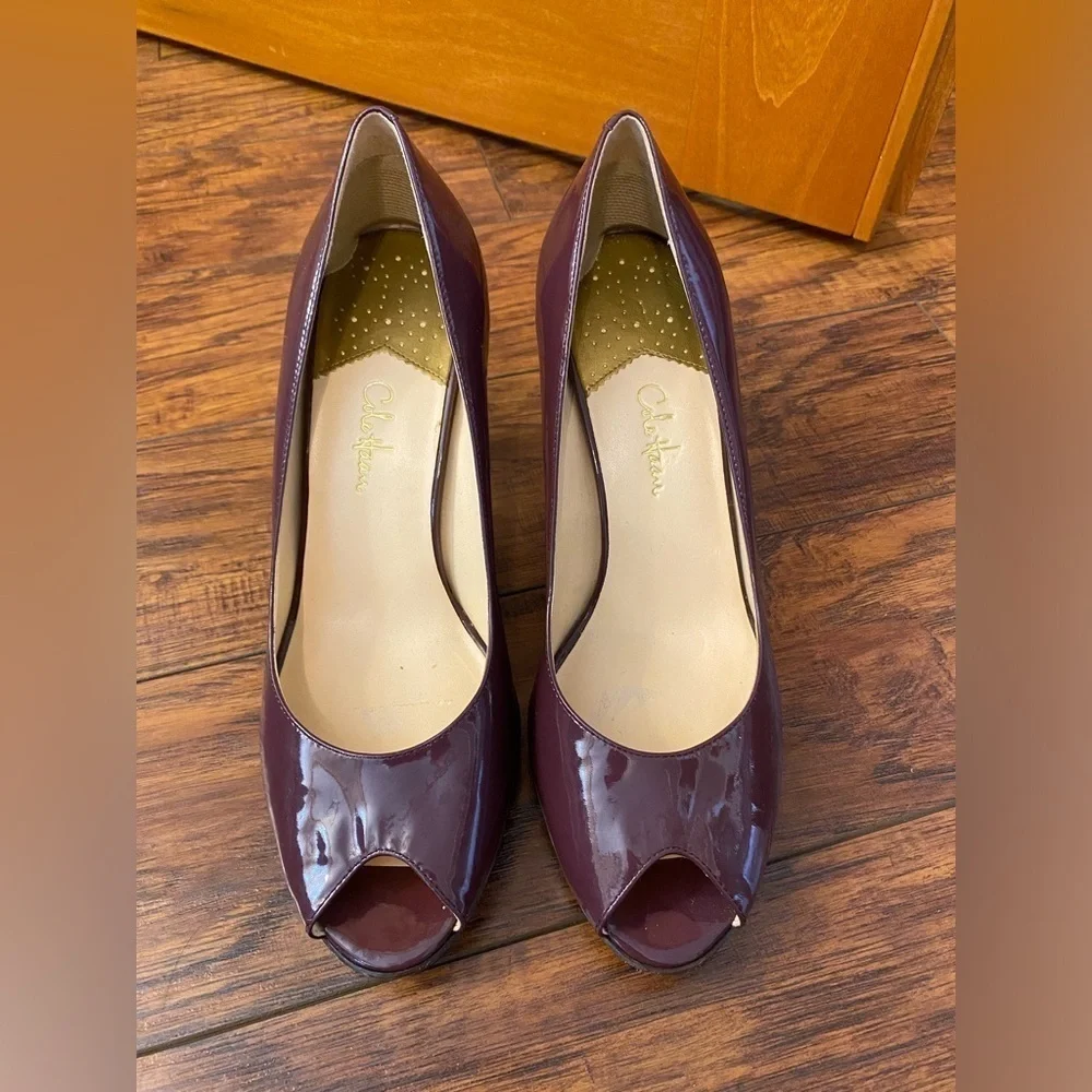 Cole Haan NikeAir Patent Leather Mature Classy Stiletto Size 10 B Business Plum
